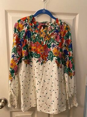 Talbots Multicolor Floral Peasant Top